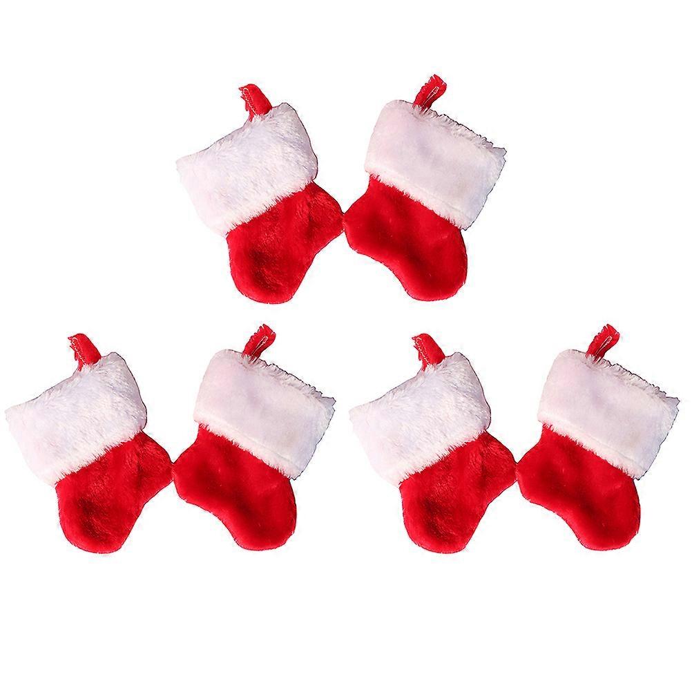 Red Plush Christmas Tableware Bag for Cutlery with 6Pcs Set