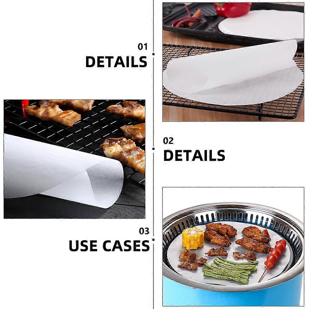 White Baking Paper Oil-Proof Paper Mat for Baking Use 50Pcs Practical