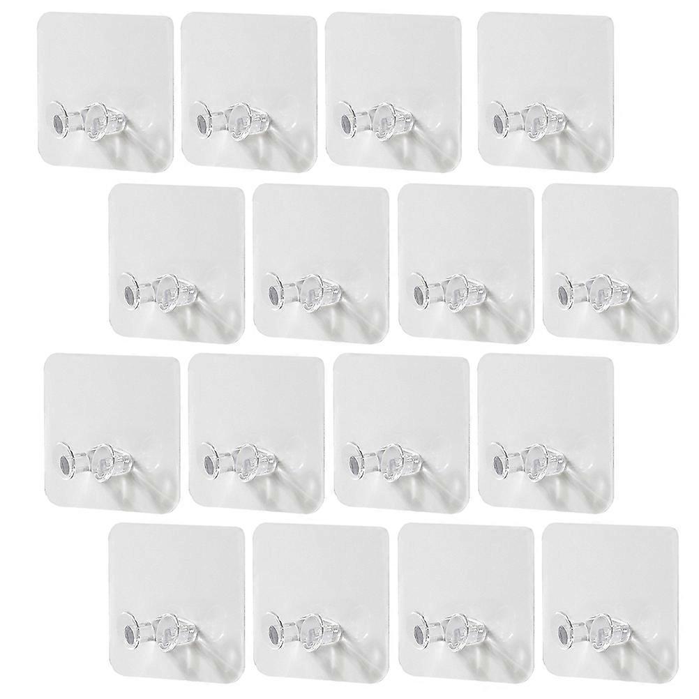 Transparent Plug Hooks Wall Mounted Adhesive Hooks for Home Use 1Set