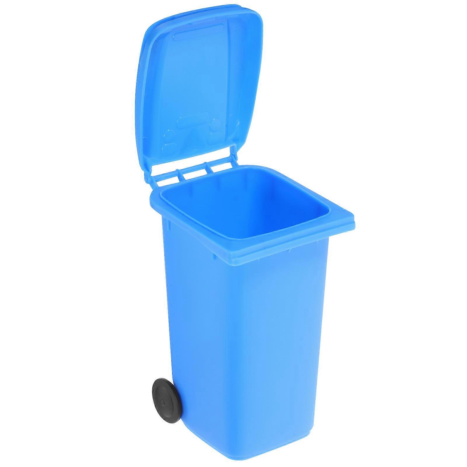 Desktop Waste Can Tabletop Garbage Bin for Kitchen Use 2Pcs Blue PP