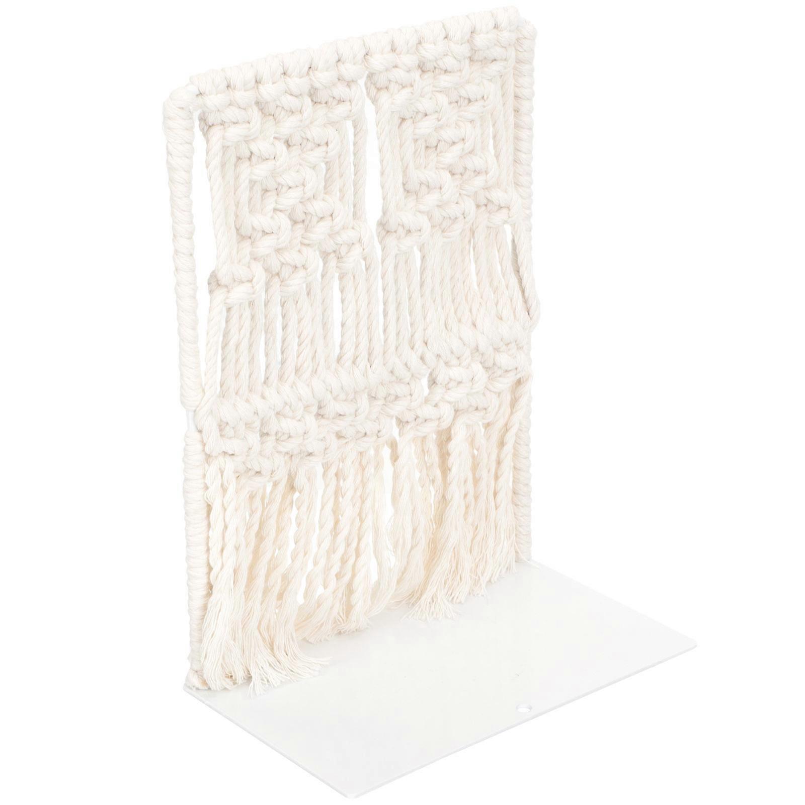 Desktop Bookend Book Holder for Storage Use Sturdy Cotton Rope