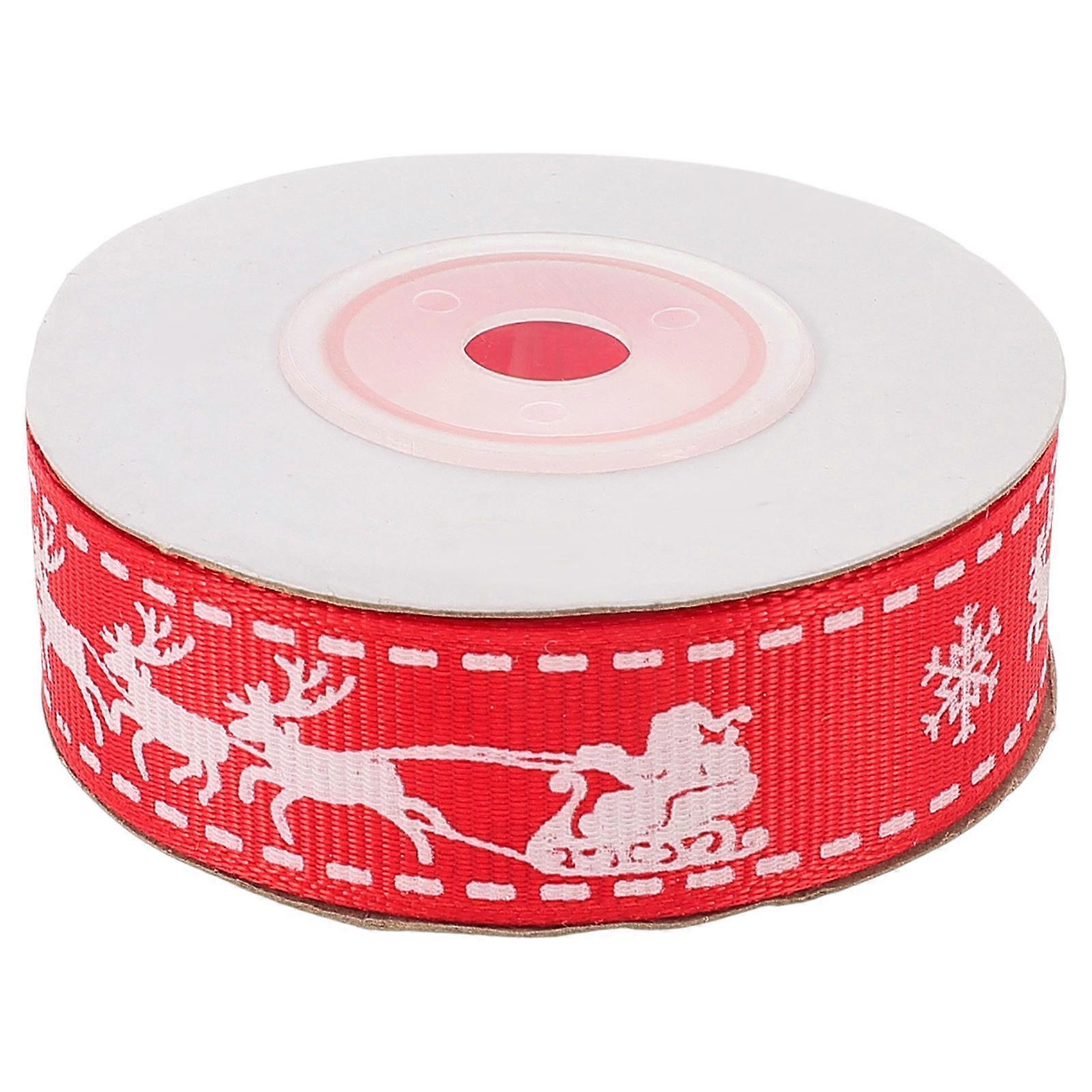 Red Present Ribbon Christmas Double Sided Threaded Belt For Gift Packaging And Decorating 1Set