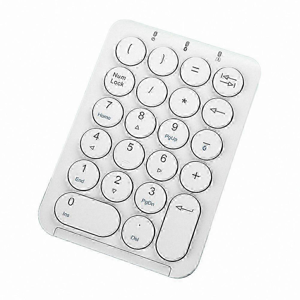 Bluetooth Rechargeable Numeric Keypad with Round Keycaps and 22 Keys (White)