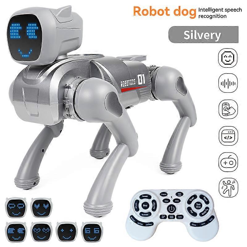 New smart remote control robot dog, intelligent interaction, voice recognition, with programming mode