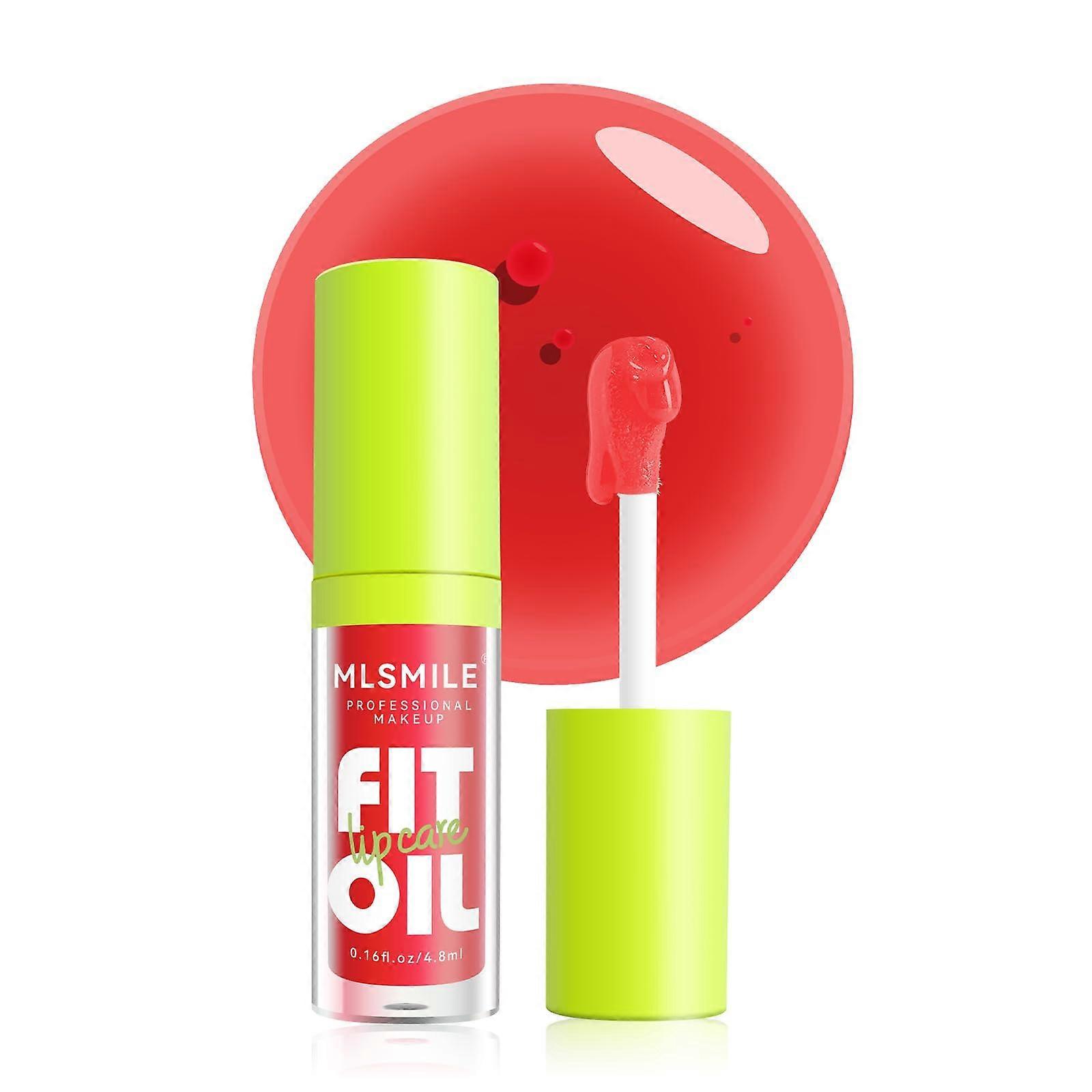 Lip Oil with Strawberry Red Tint, Plumping Gloss, Deep Hydration, Long Lasting 4.8ml