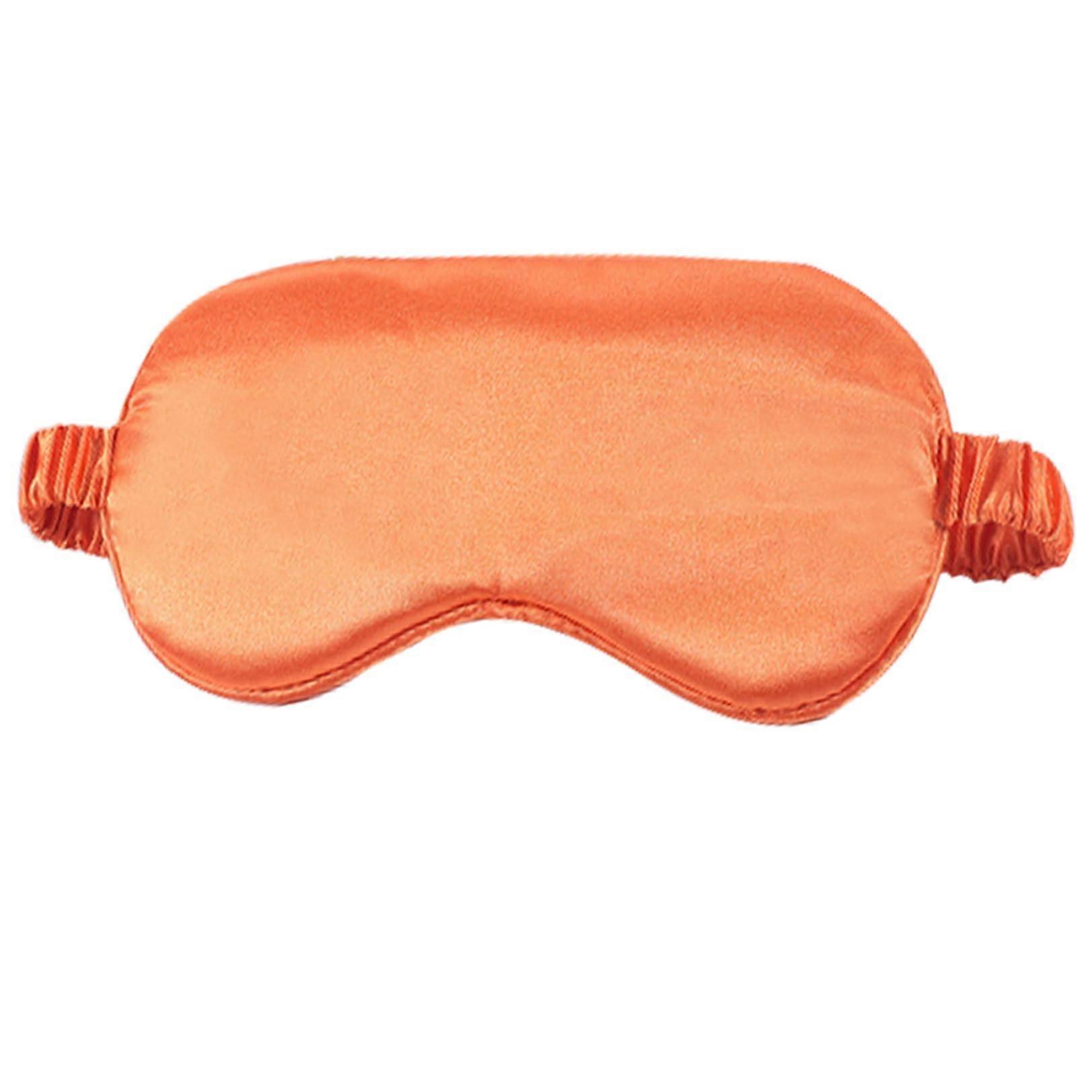 Orange Plush Sleep Mask with Soft Comfort, Effective Light Blocking and Adjustable Strap for Travel