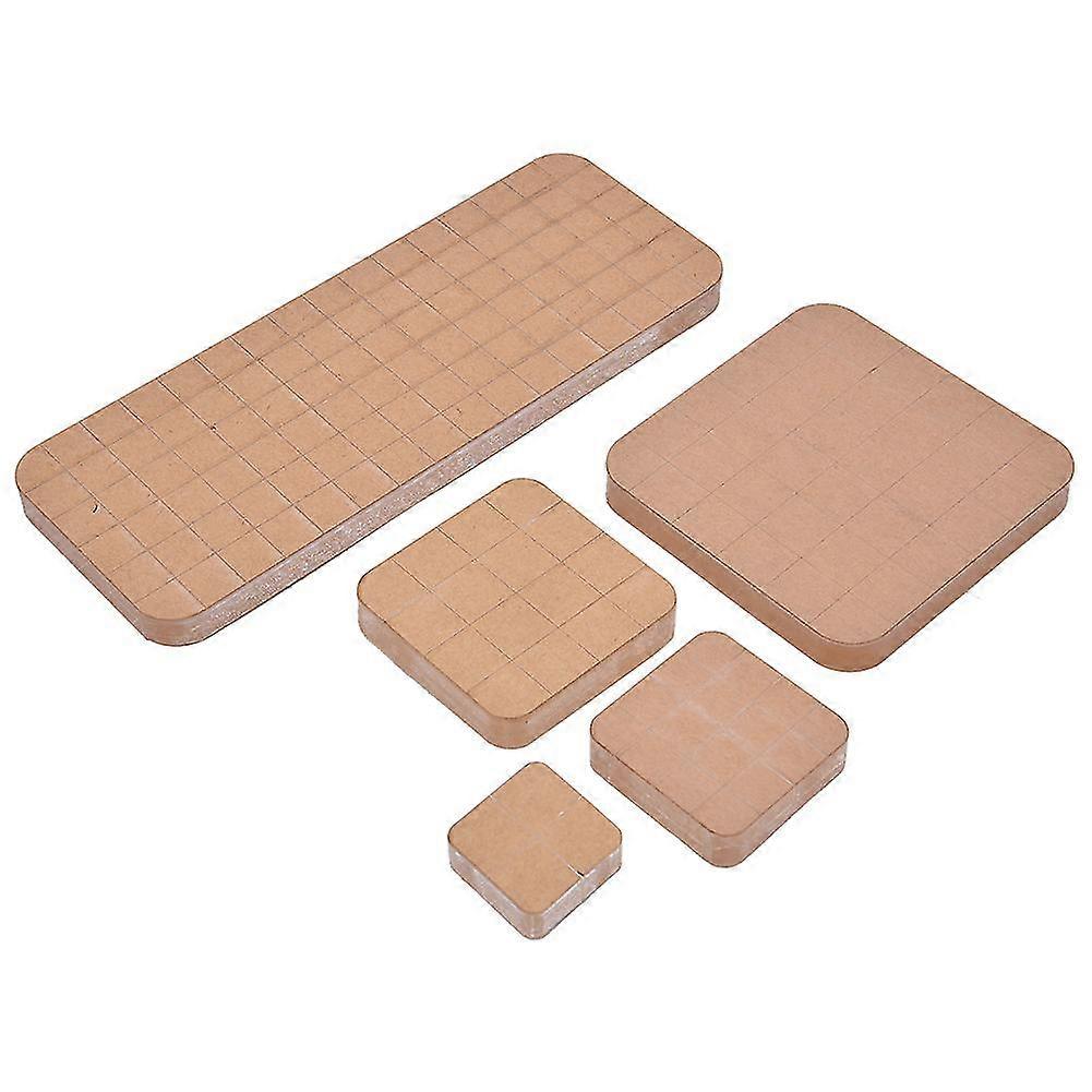 5 Pcs Rubber Stamp Block Transparent Acrylic Round Angle Manual Stamp Making Accessory