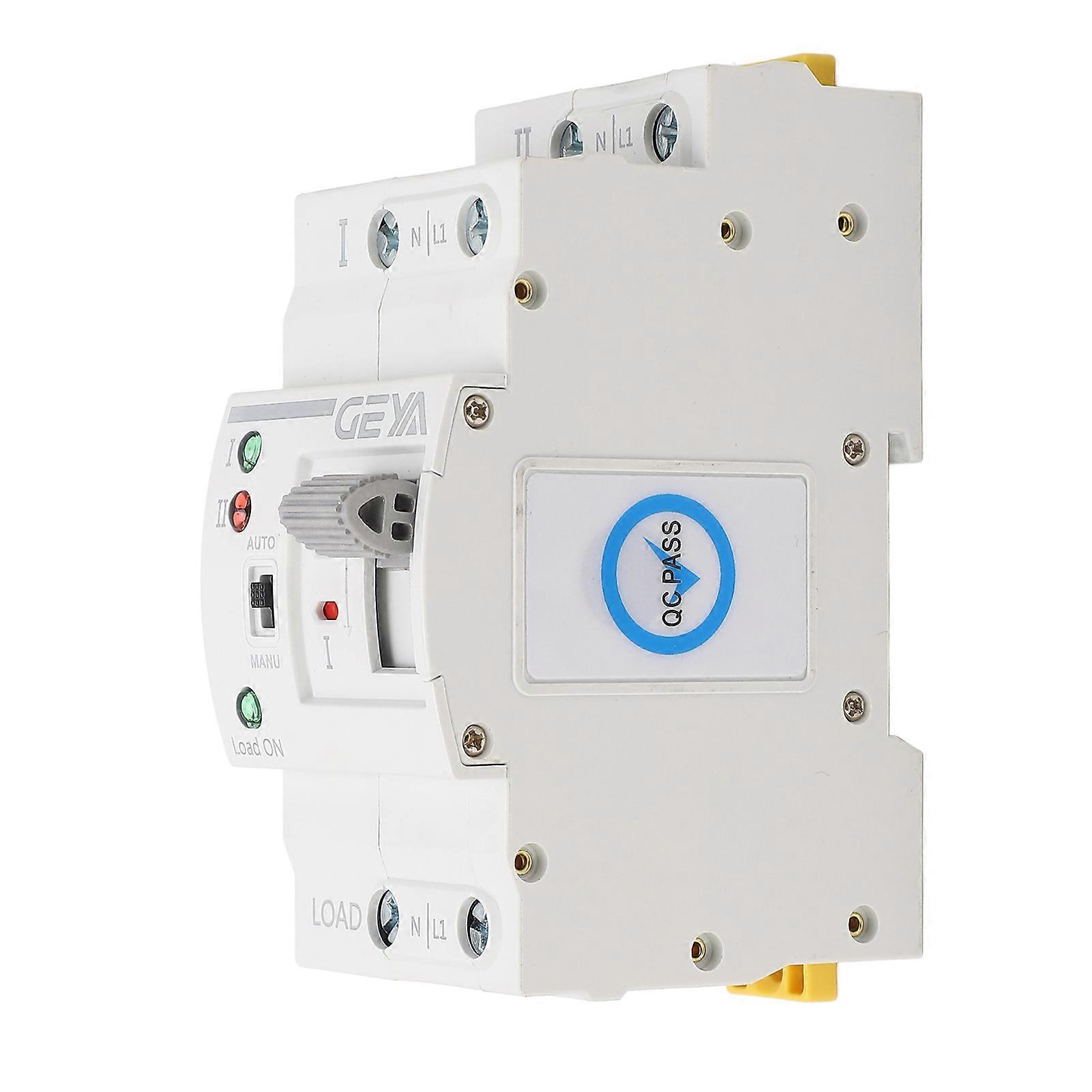 Dual Power Automatic Transfer Switch Tool, 2P 63A Generator Circuit Fast Switch Controller, 110VAC Millisecond Switching