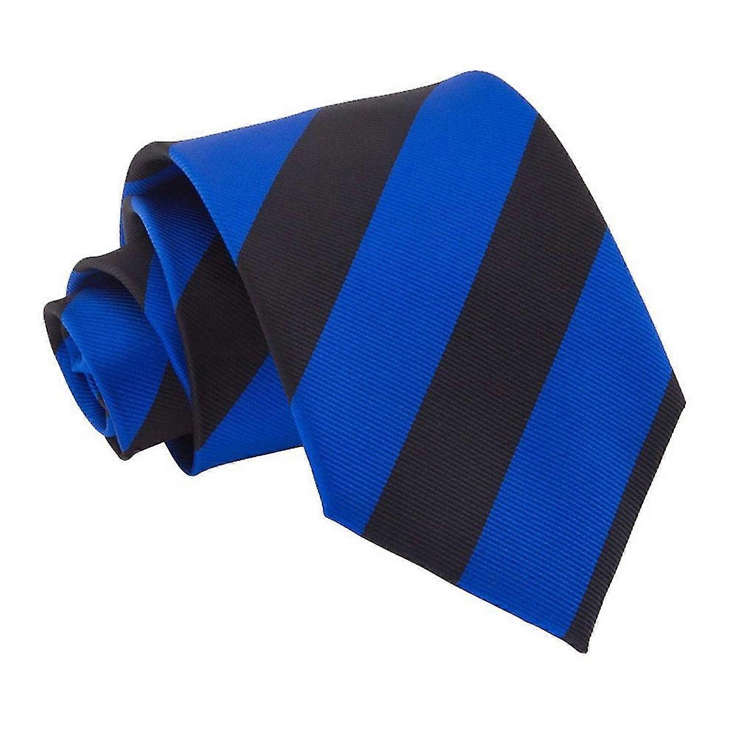 Royal Blue and Black Striped Tie
