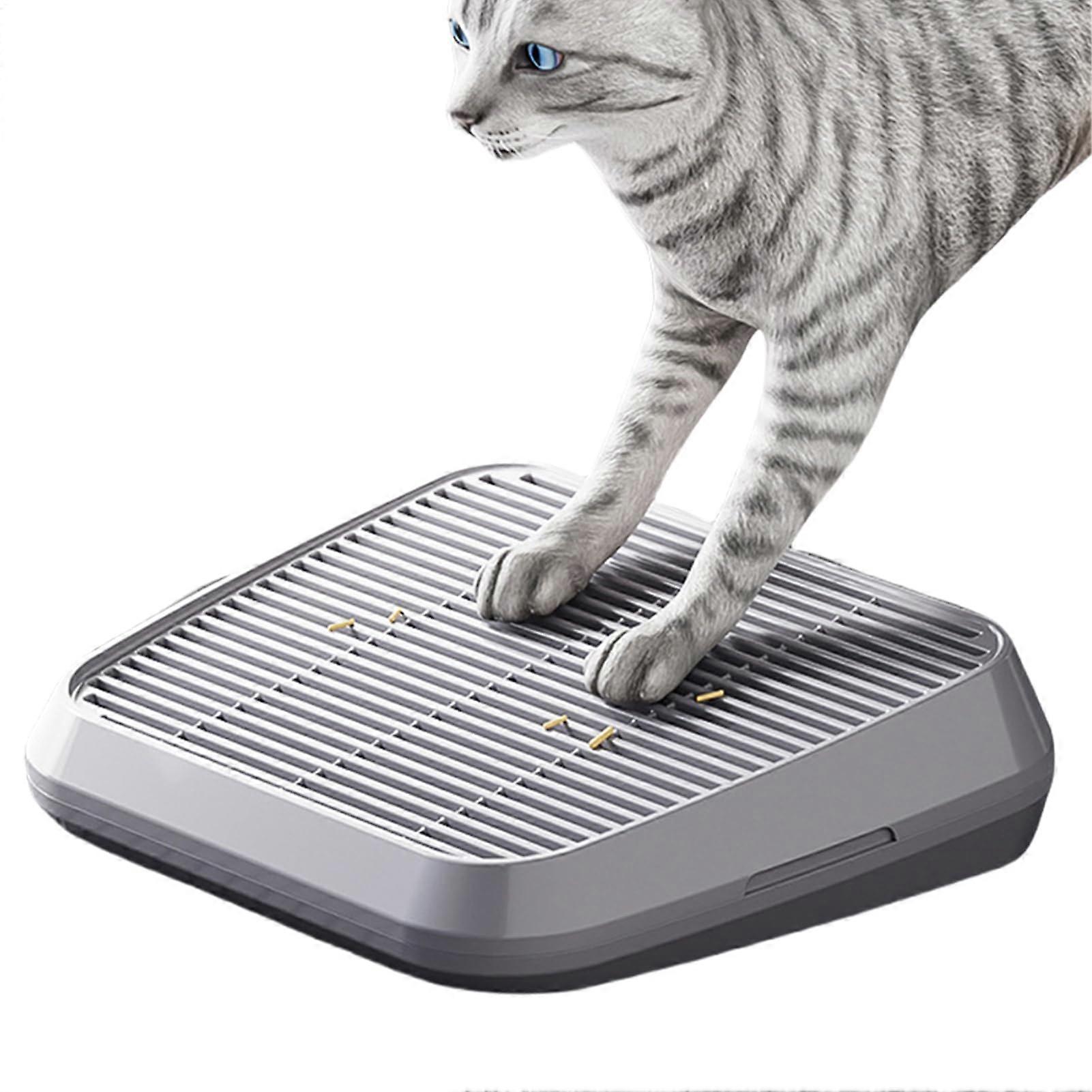 Cat Litter Mat with Ramp  Double Layer AntiScatter, NonSlip Steps for Elderly Cats, Easy Clean