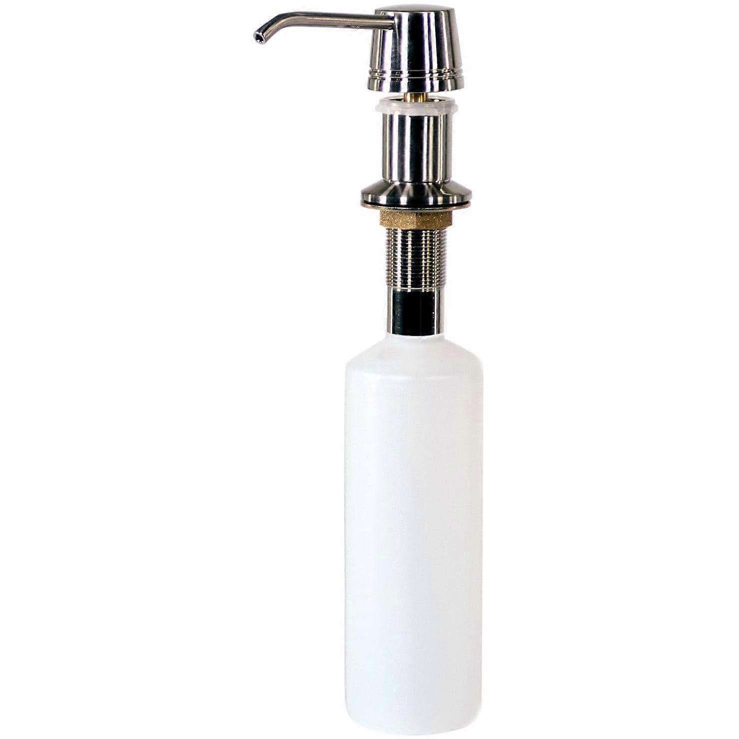 Brushed Nickel Kitchen Soap Dispenser Deck Mounted Builtin Sink Easy Refill FingerprintResistant