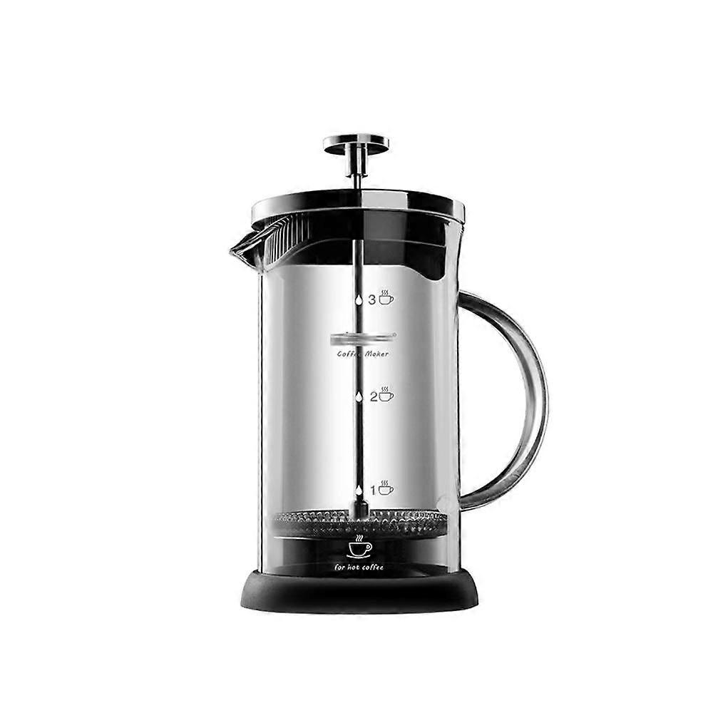 French Press Coffee Maker with HeatResistant Glass, Detachable Filter, Easy Clean, Black Medium