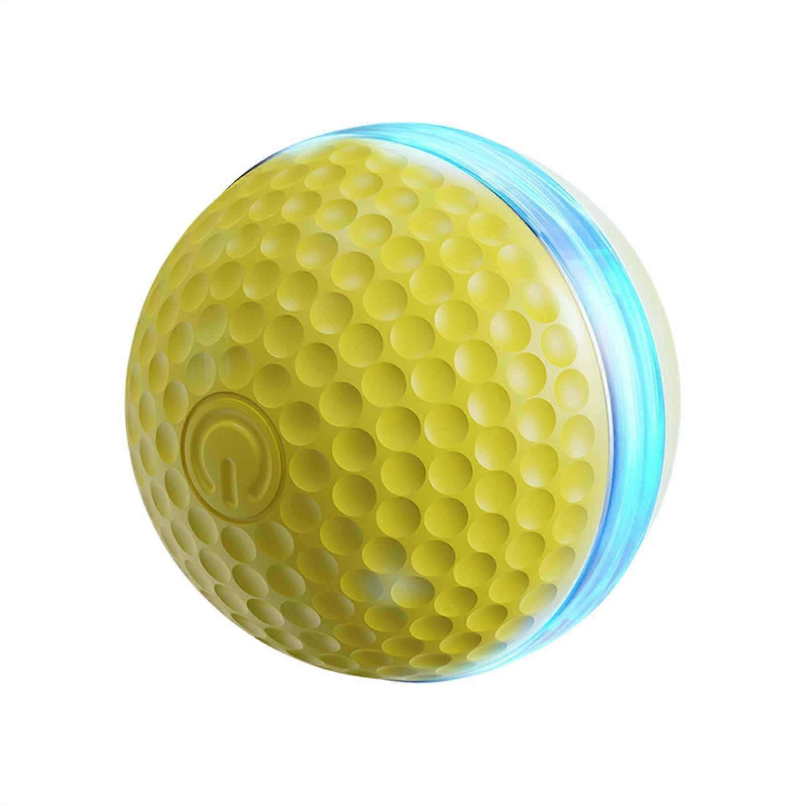 Interactive Cat Toy with 360° Obstacle Avoidance, Automatic Rolling Ball, Rechargeable TypeC, Yellow