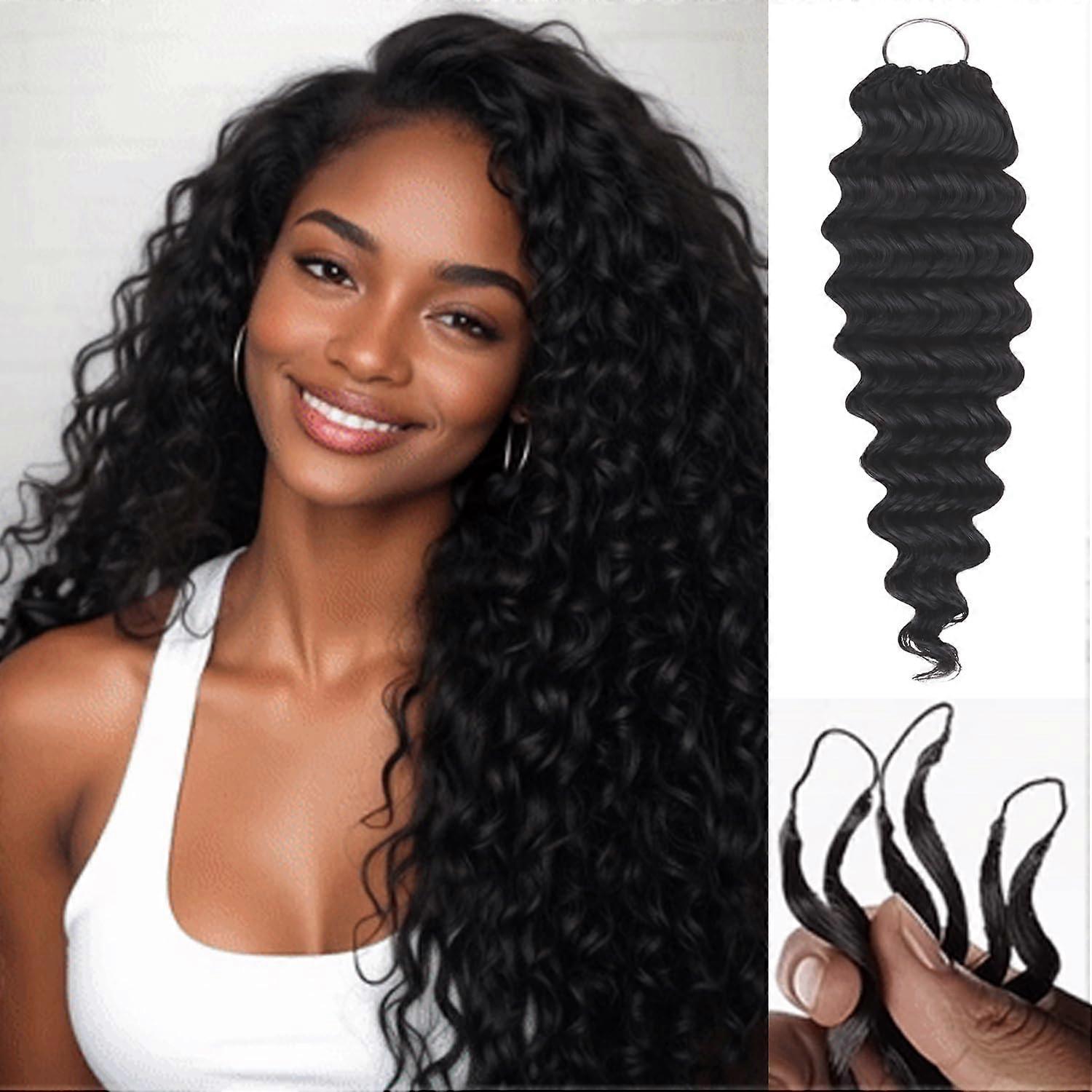 Extensões de cabelo humano de crochê de 20 polegadas com design de nó invisível, tranças pré-separadas sem nó.