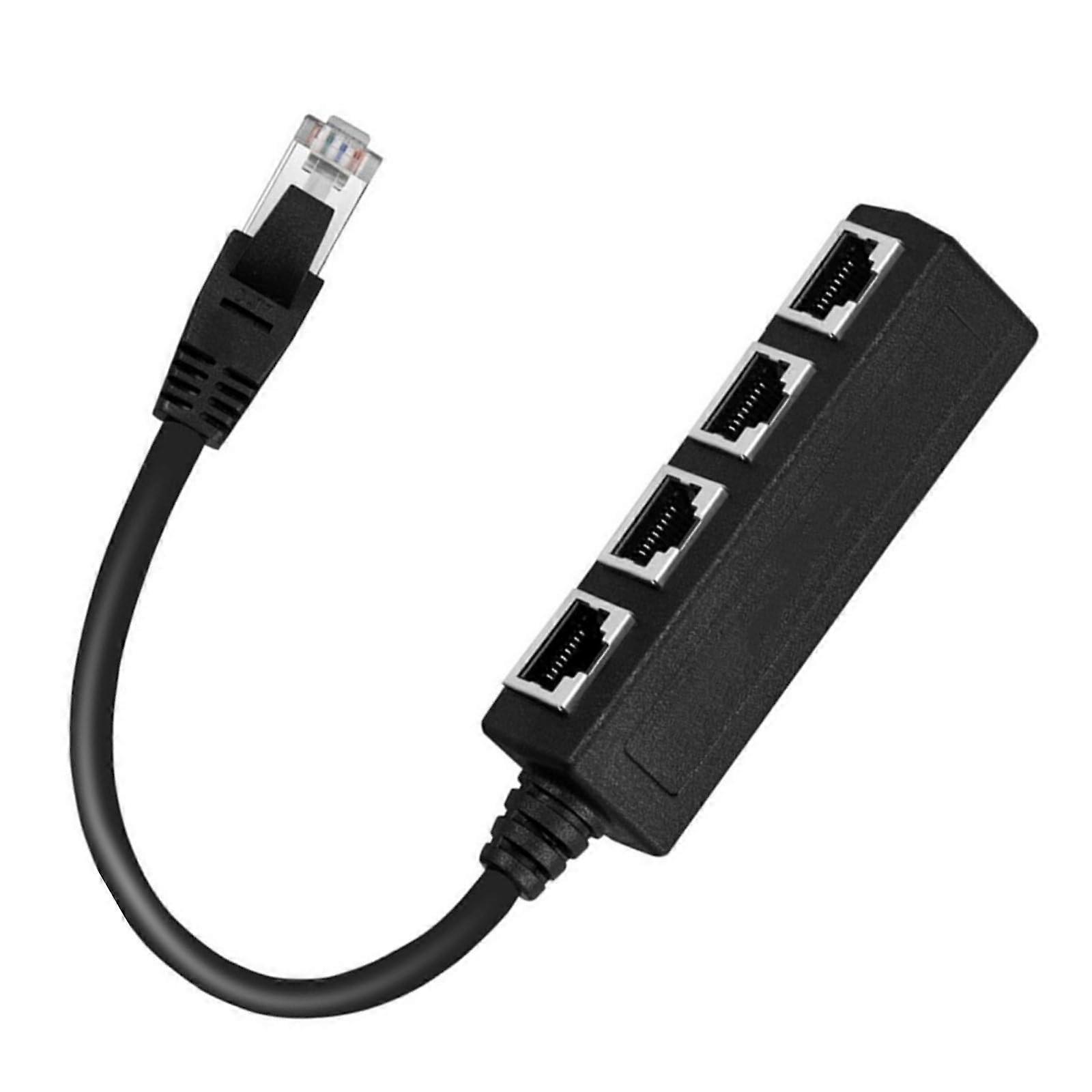 Ethernet Splitter RJ45 Network Adapter 1 to 4 Port for MultiDevice Speed Internet Extension
