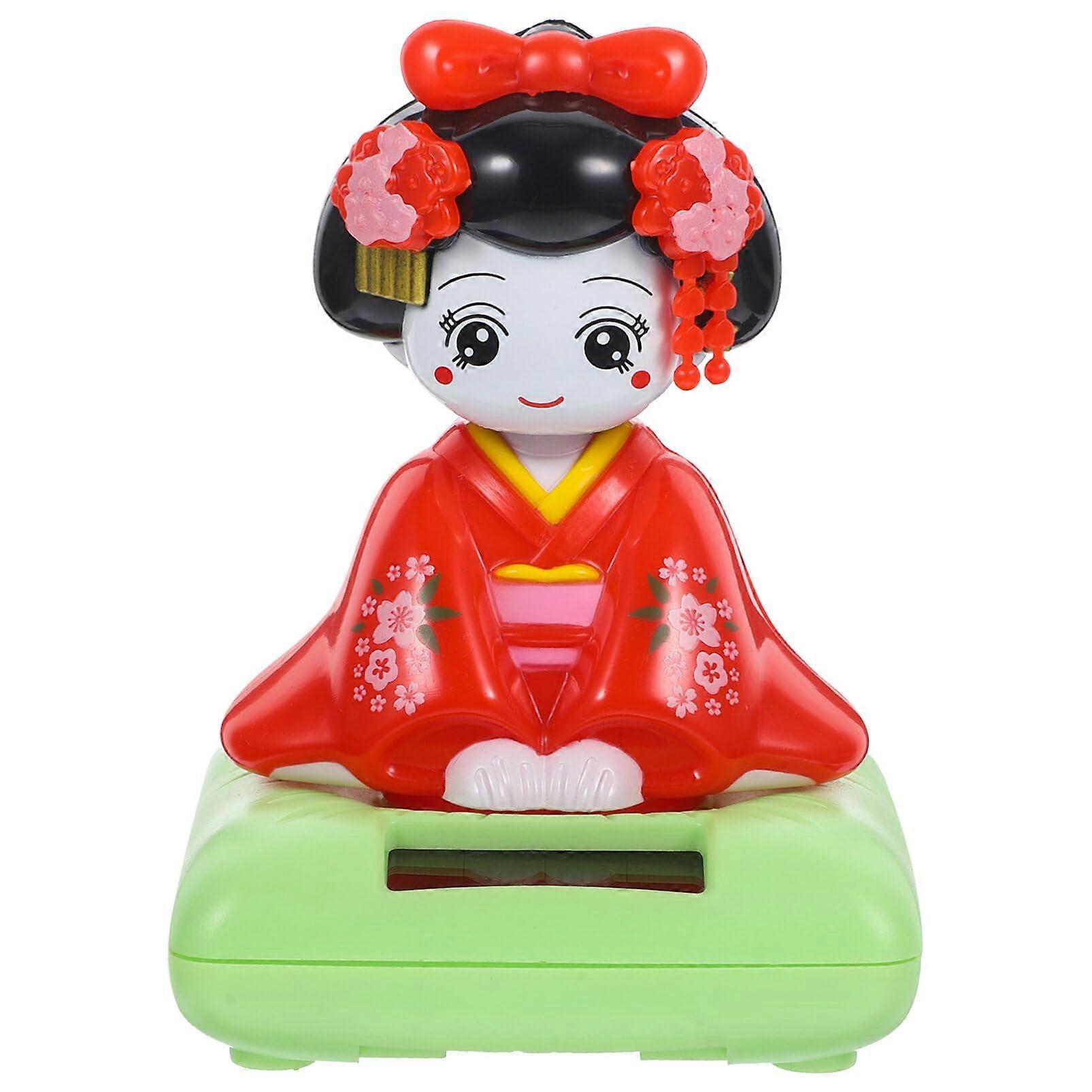 Solar Powered Kimono Doll Figurine with Gentle