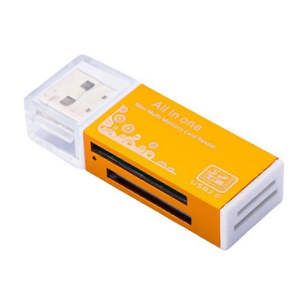 USB 2.0 Card Reader 4 in 1 Multi Card Reader Memory Adapter for Memory Stick T-Flash/M2/MS Card Reader Gold