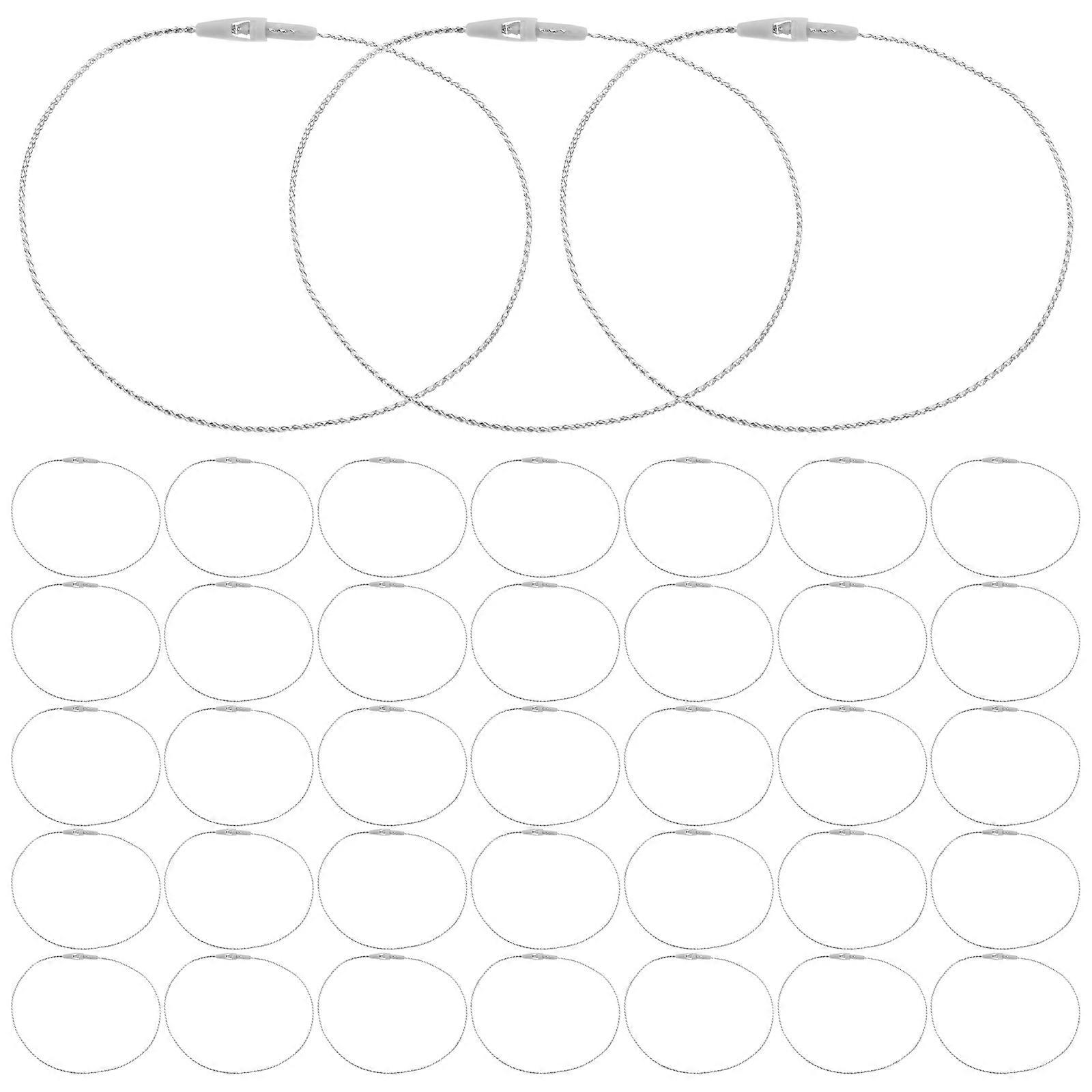 Christmas Ornament Hanging Ropes with Snap Fastener Silver 100Pcs