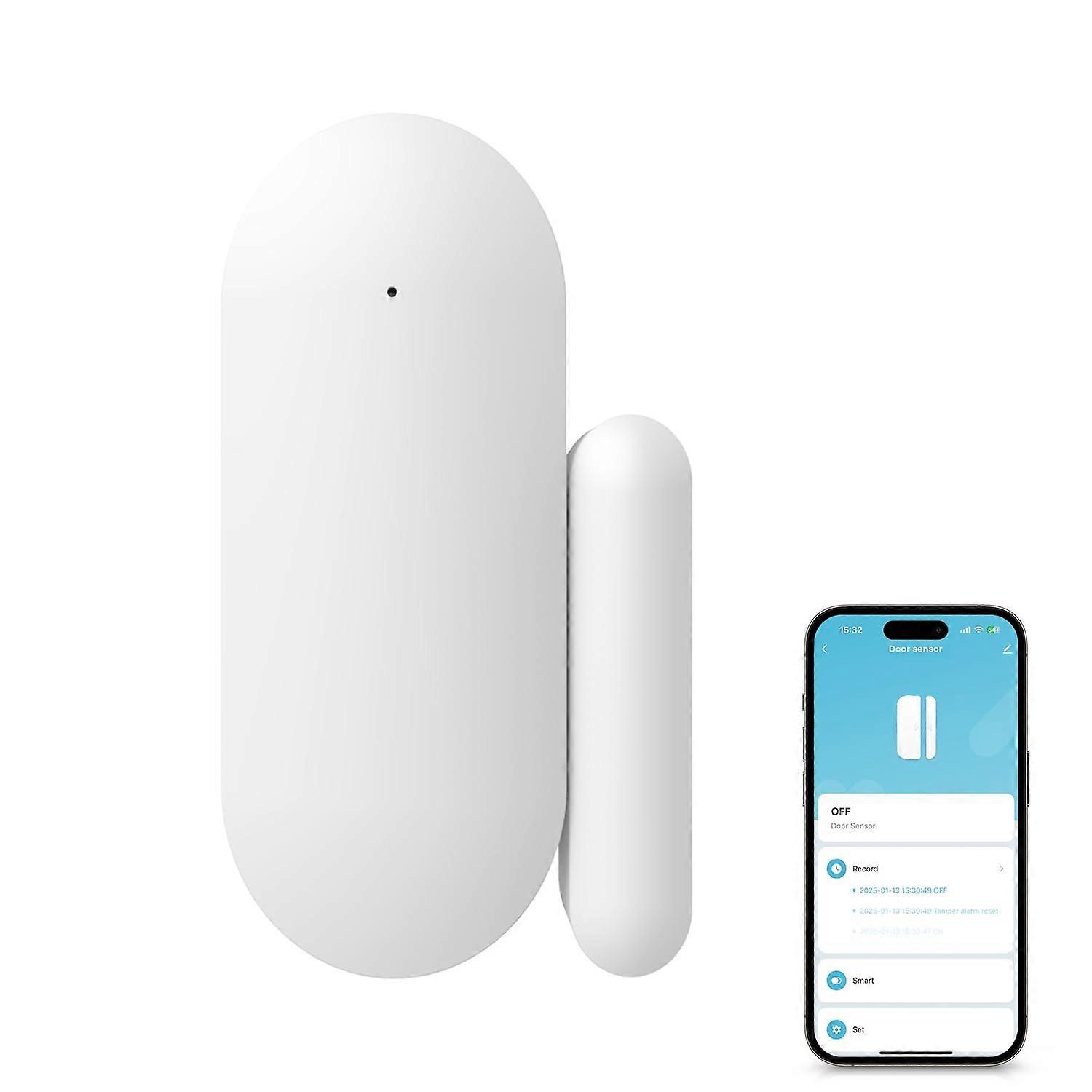 WiFi Door Window Sensor for Smart Home Security Compatible with Tuya App, Instant Alerts, Easy Installation