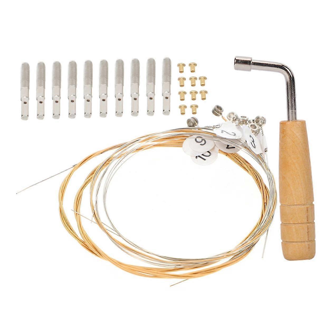 Lyre Harp Tuning Wrench and String Replacement Kit with Pin Nails for Accurate Maintenance