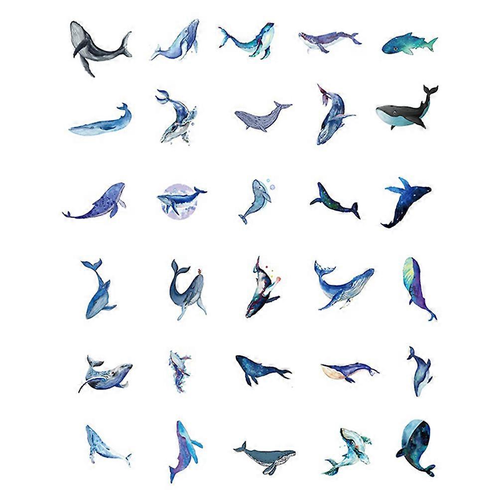 DIY Scrapbook Stickers Whale Shape Notebook Sticker for Decor 3 Sheets