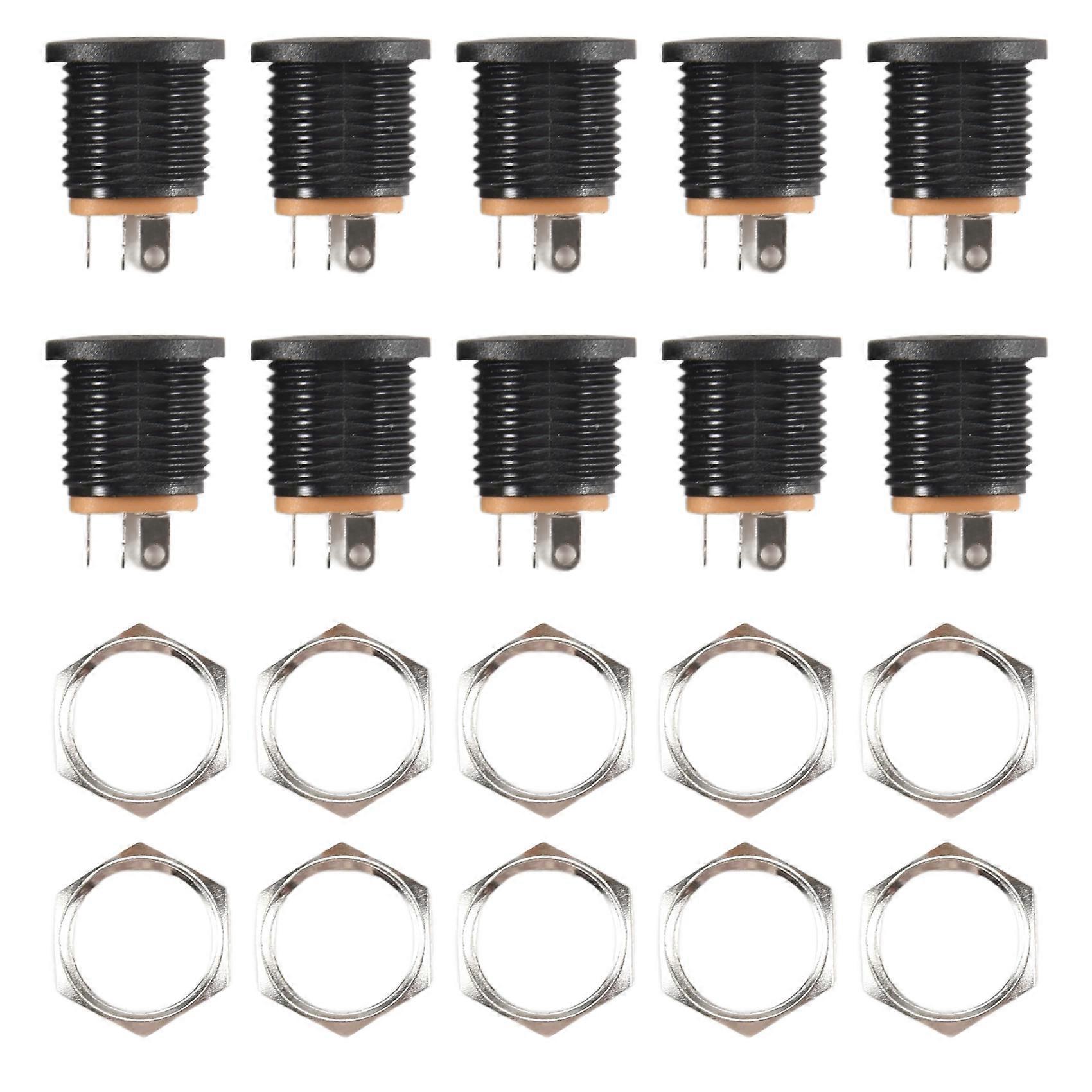 10 Pcs Panel Mount 2.1x5.5mm Power Jack DC Socket