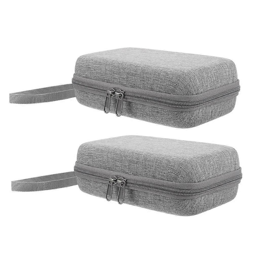 Large Capacity Grey Makeup Brushes Bag for Outdoor Use 8Pcs Set