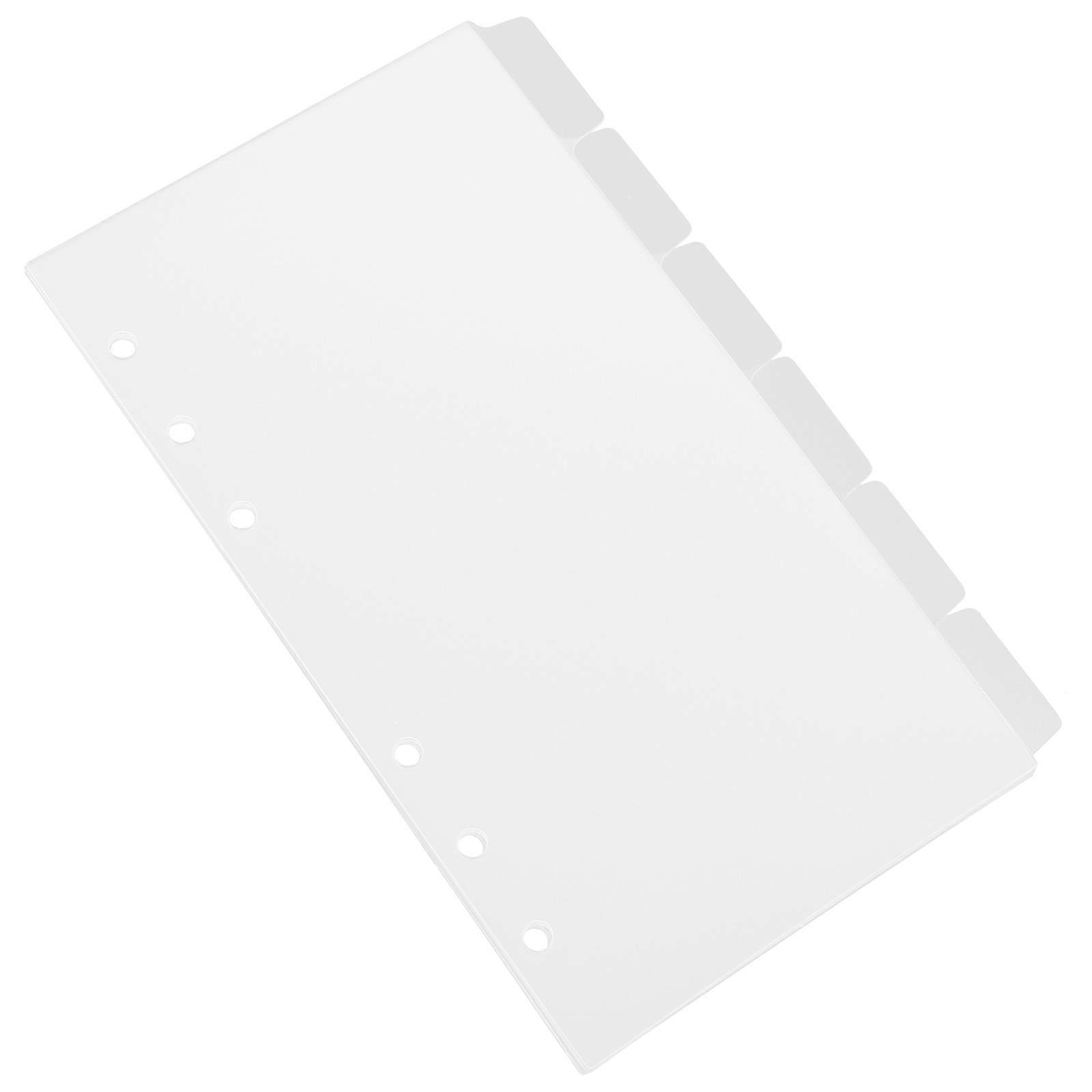Transparent Binder Tabs for Notebook Dividers 6 Sheets Convenient Use