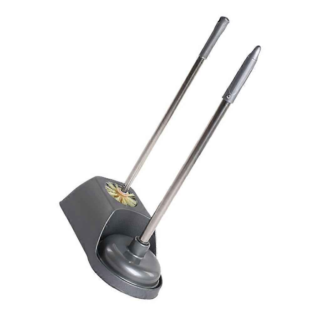 Bathroom Cleaning Tool Toilet Brush Grey Ventilation Design Cylindrical Shape 1Set