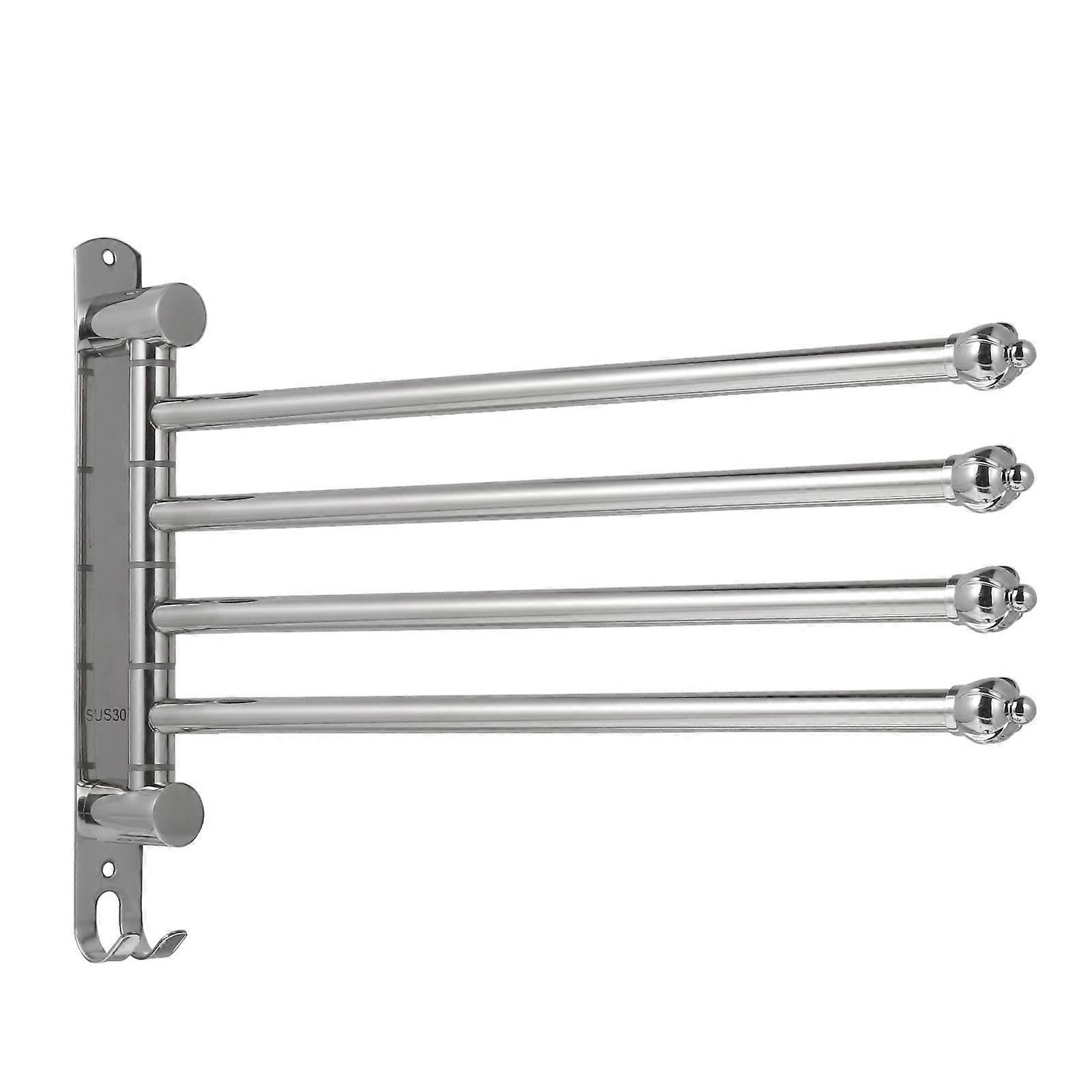 Towel Rack Stainless Steel Rotating Design for Storage 2Pcs Set