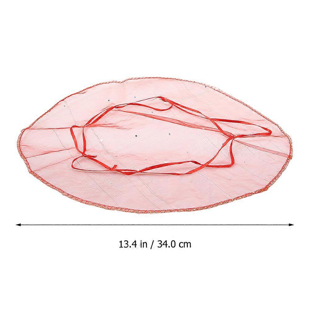 Candy Pouch for Storage 100Pcs Red Round Sequined Organza Drawstring Bag