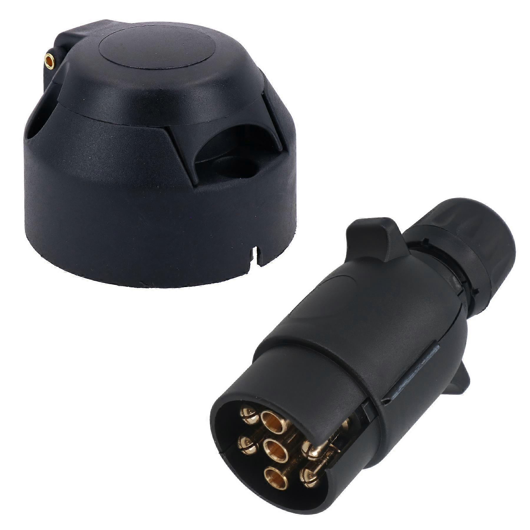 Tow Bar Electrics 7 pin 12v N Type PLASTIC Socket & Plug Trailer Lights Car Hook Up