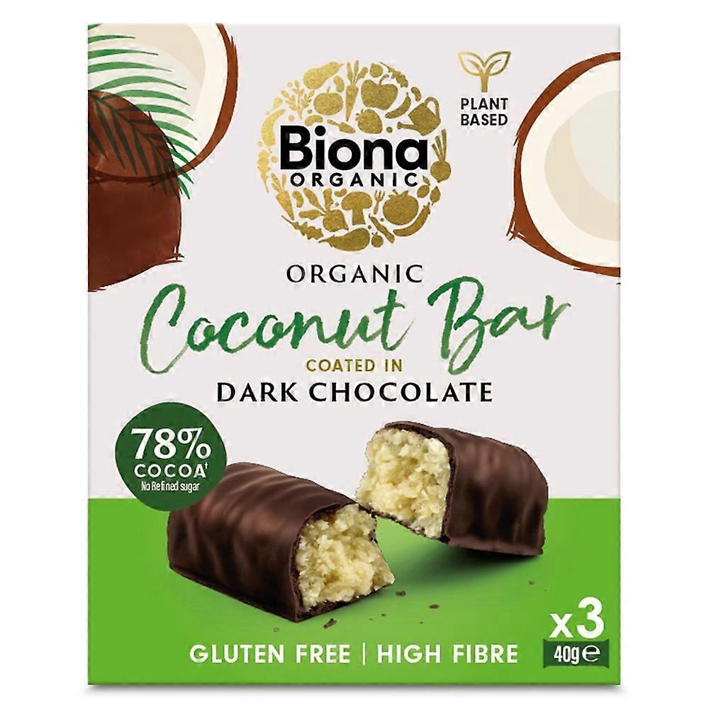 Biona Organic Dark Chocolate Coconut Bar Multipack 3 Bars