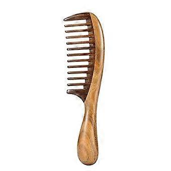 Haarkamm aus Holz mit breiten Zinken, ideal zum Entwirren von lockigem Haar, aus Sandelholz | für lockiges Haar, zum Entwirren, mit breiten Zinken