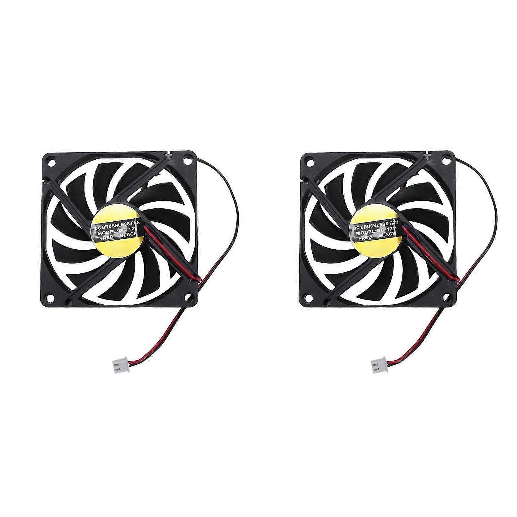 2pcs 80mm 2 Pin Connector Cooling Fan Low Pressure compatible with PC Computer Case CPU Cooler Radiator