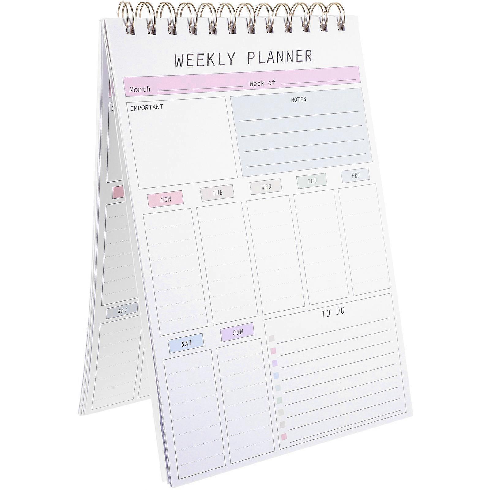 Assorted Color Weekly Planner Notepad for Daily Planning Use