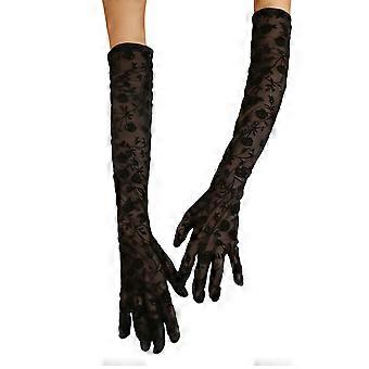 2pack Short Lace Mesh Gloves Princesses Birthday Party Gloves Sunscreen Gloves for Wedding Ceremonies Multicolor