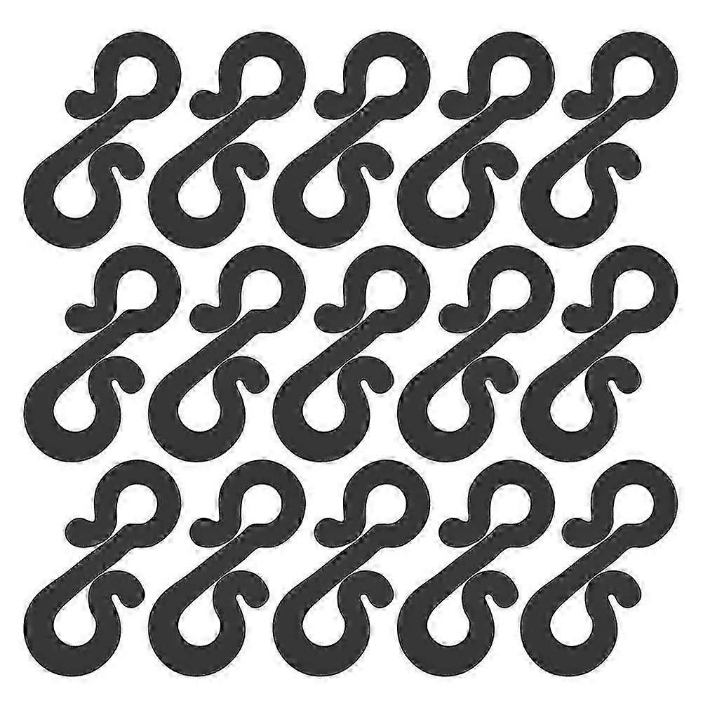 Black Plastic S Clip Hooks Gutter Hooks for Securing Lights 100Pcs