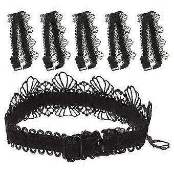 Black Lace Detachable Shoe Straps for High Heels Anti Slip 3Pair