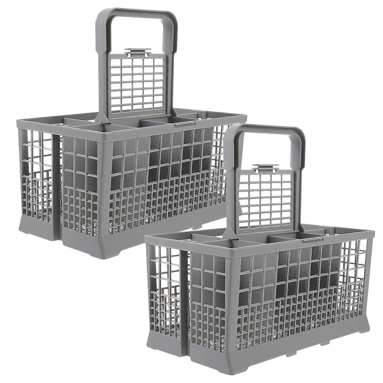 Dish Rack Tableware Drainer Holder for Kitchen Storage 2Pcs PP White