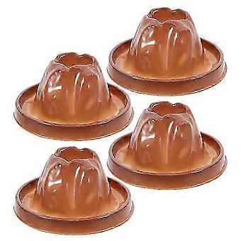 Volcano Eruptions Model Base for Decoration 4Pcs Brown Plastic Science Prop