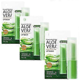 3Pcs Aloe Vera Lip Balm Sticks, Ultra Hydrating Plant-Based Formula for Soft Lips, 98% Natural Moisturizer, Long-Lasting Nourishment for Dry Lips-tfd