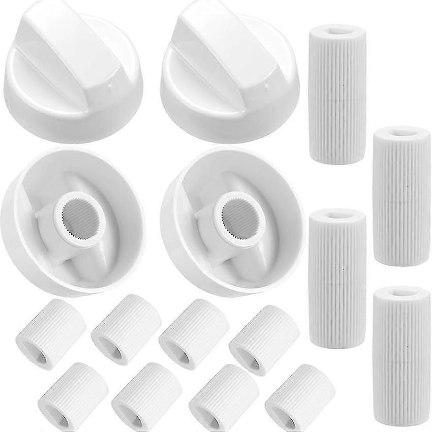 Generic Design Stove/Oven Control Knob Pack Universal Control Knobs with 12 Adapters (White)