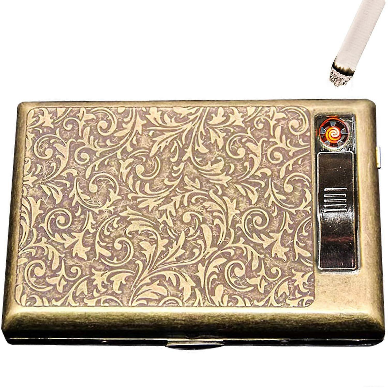Metal Double Sided Cigarette Case With Lighter