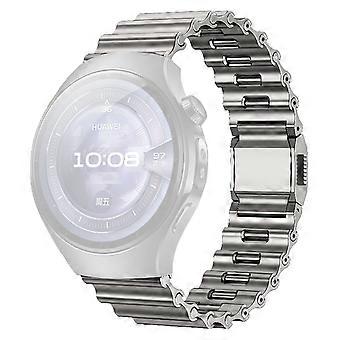 22mm Ocean Wave Watchband for Huawei Watch GT 5 Pro 46mm/ GT 5 46mm/ Samsung Galaxy Watch3 45mm Magnetic Stainless Steel Strap