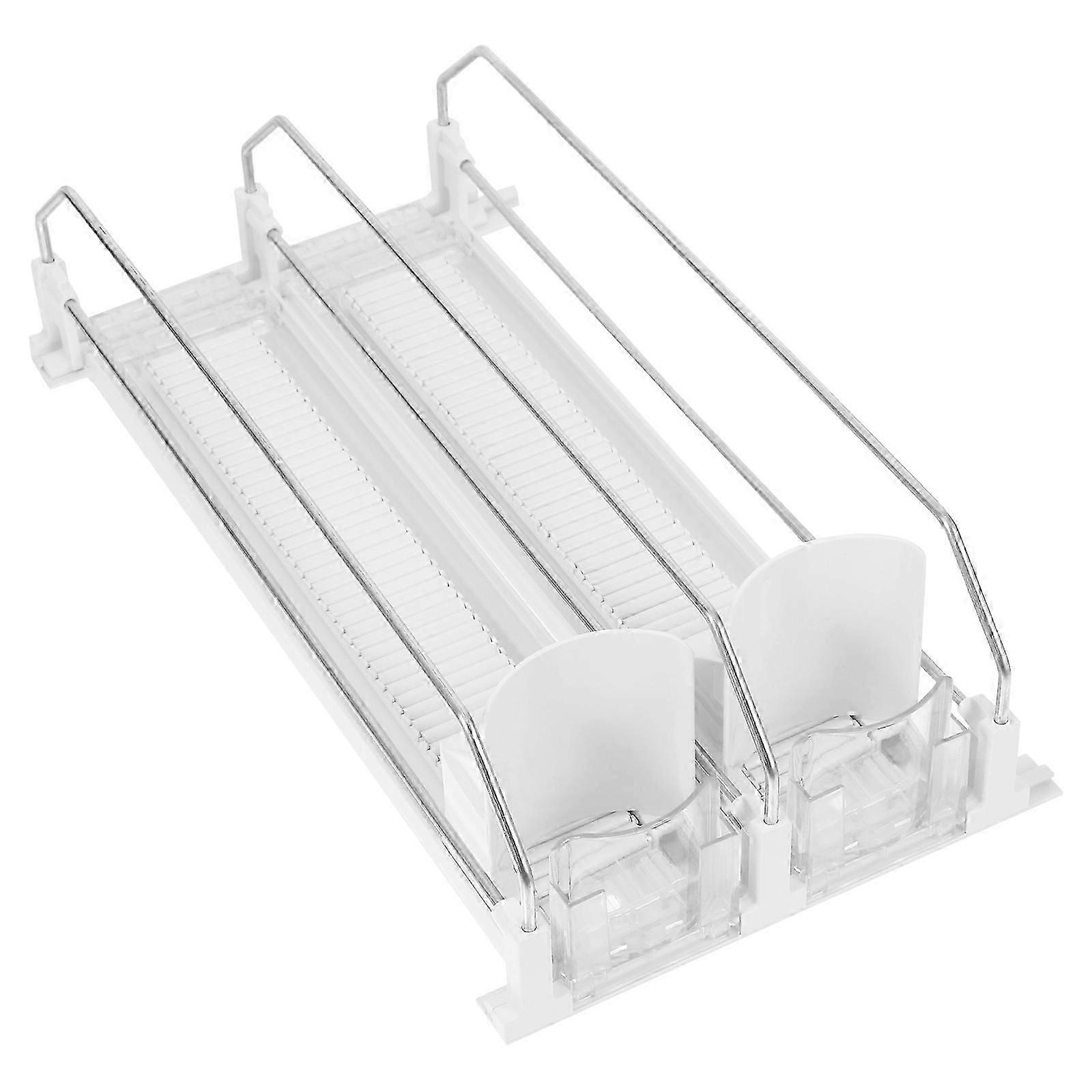 Fridge Drinks Organizer Automatic Vending Machine Pusher for Self Replenishment 1Set White