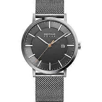 Bering Men's Watch Wristwatch Solar - 15439-377 Mesh Band