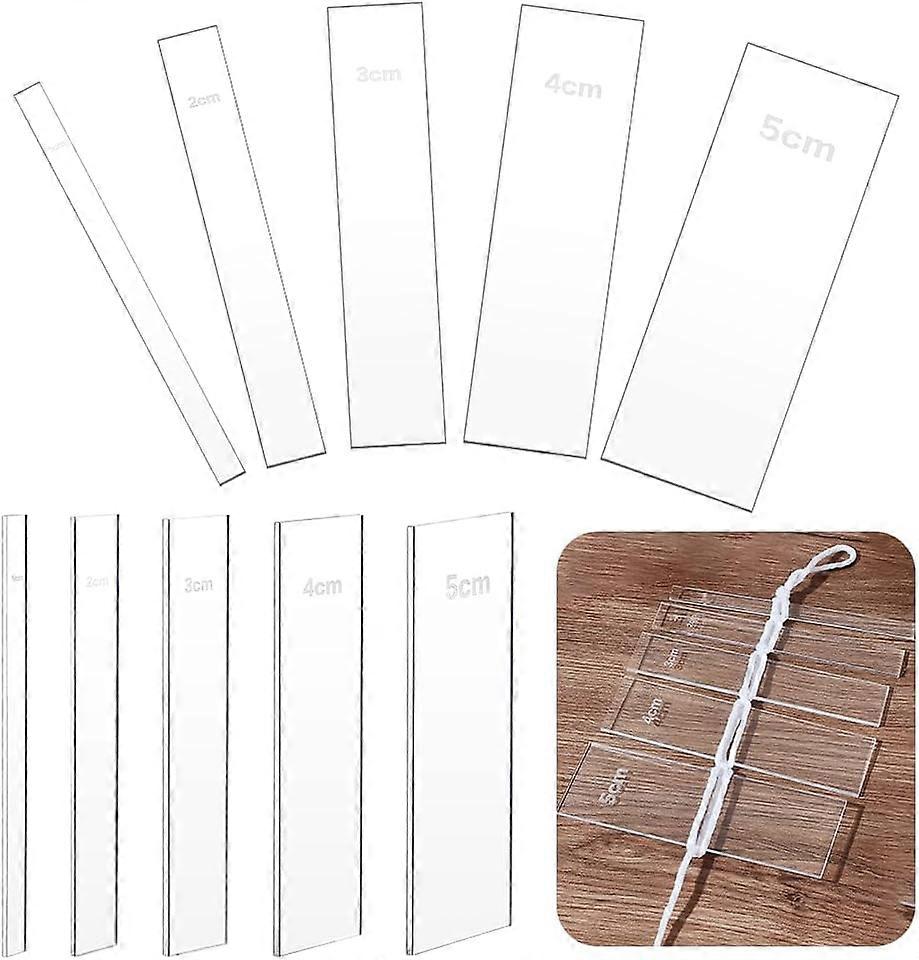 10-Piece Macrame Separator Tool - Spacer Guide Ruler for Macrame 4 Sizes 1cm-5cm