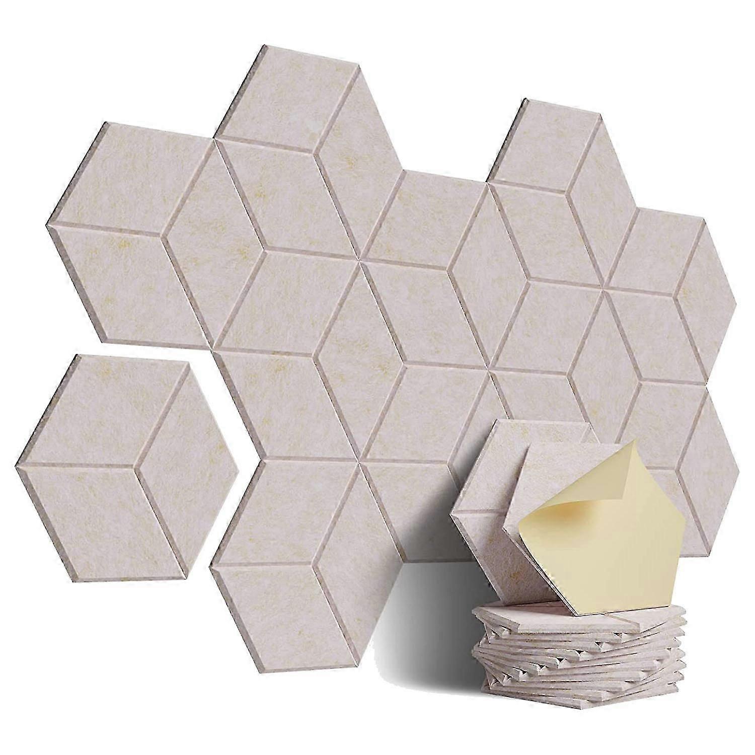 12 PACK Acoustic Foam,Self-Adhesive Sound Proof Panels(Shallow Camel)