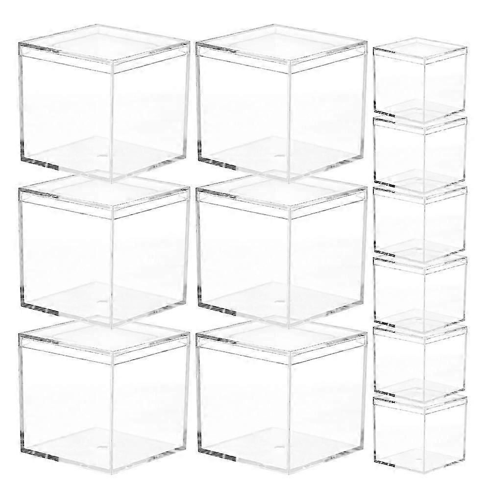 Transparent Square Candy Box for Storage 12Pcs Plastic Clear Candy Packing Boxes